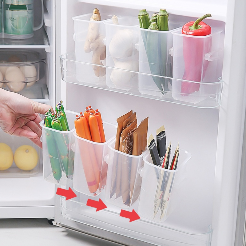 Kulkas Pintu Samping Kotak Penyimpanan Buah Sayur Klasifikasi Makanan Rak Organizer Plastik Snap-On Kulkas Food Fresh Case Dengan Lubang Saluran Air Aksesoris Dapur