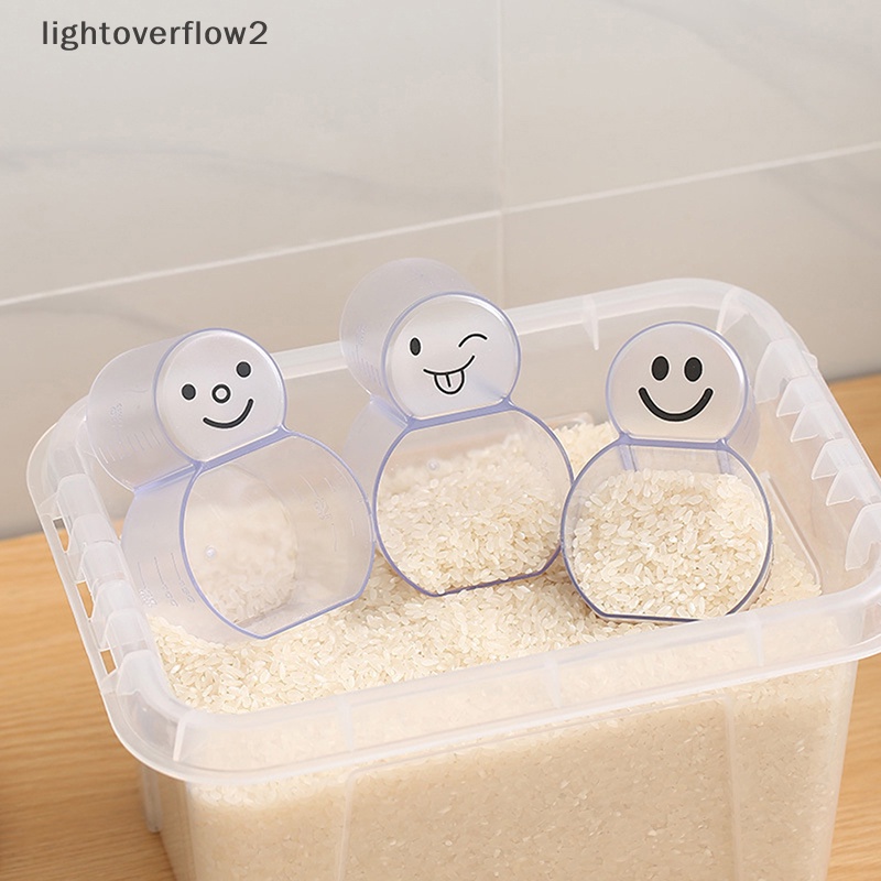 [lightoverflow2] Gelas Takar Gelas Takar Rice Scooping Cup w/Scale Transparan Alat Dapur Multi Fungsi [ID]