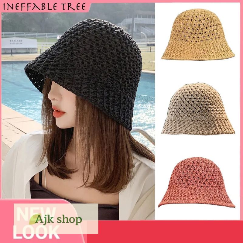 Topi Bucket Fashion Hat Korea Wanita Pantai Sport Olahraga