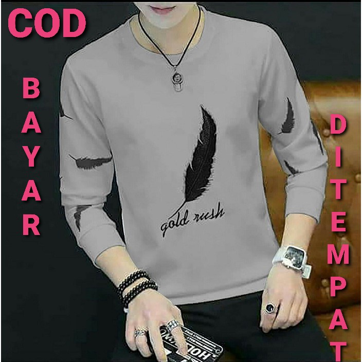 COD/DS2/M-L-XL KAOS PRIA LENGAN PANJANG AGUS THAMRUS  BAHAN BABYTERRY ADEM 5 WARNA