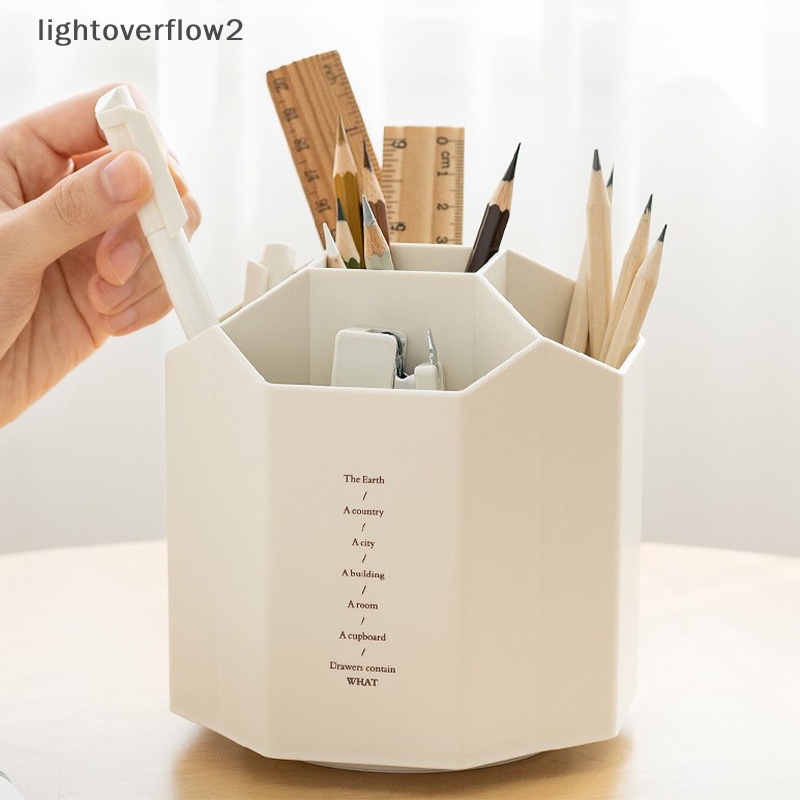 [lightoverflow2] Kapasitas Besar Desk Organizer Aksesoris Pen Holder Desktop Hexagon Pencil Pot [ID]