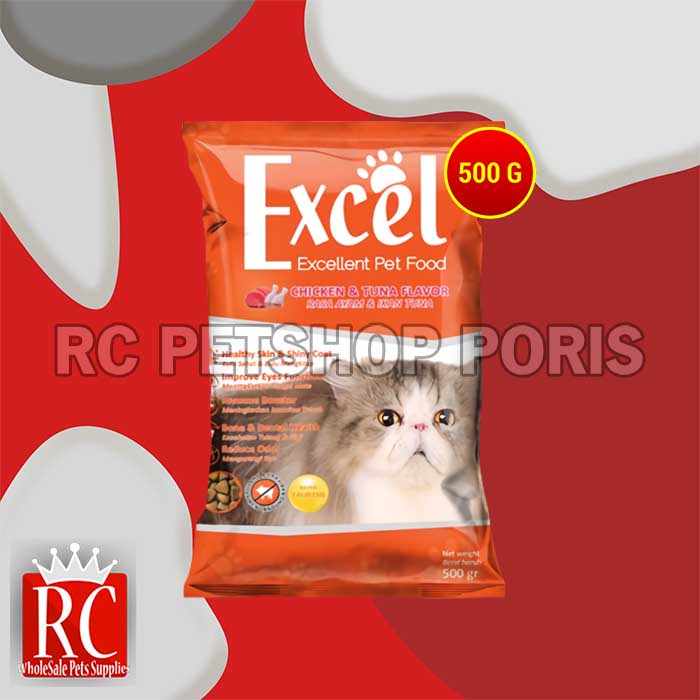 Makanan Kucing Murah Excel Rasa Tuna / Seafood 500 Gram