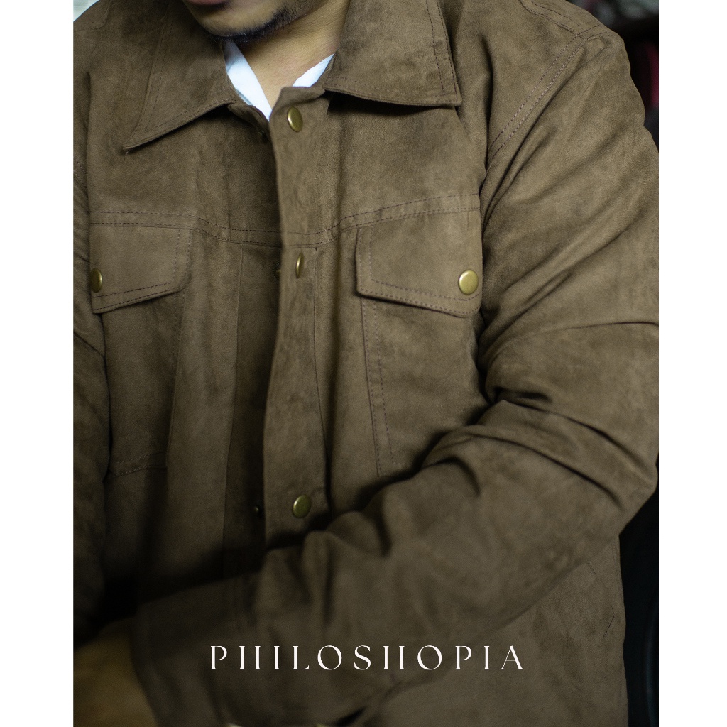 Jaket Suede Trucker Coklat - The Cruiser Suede Jacket Brown
