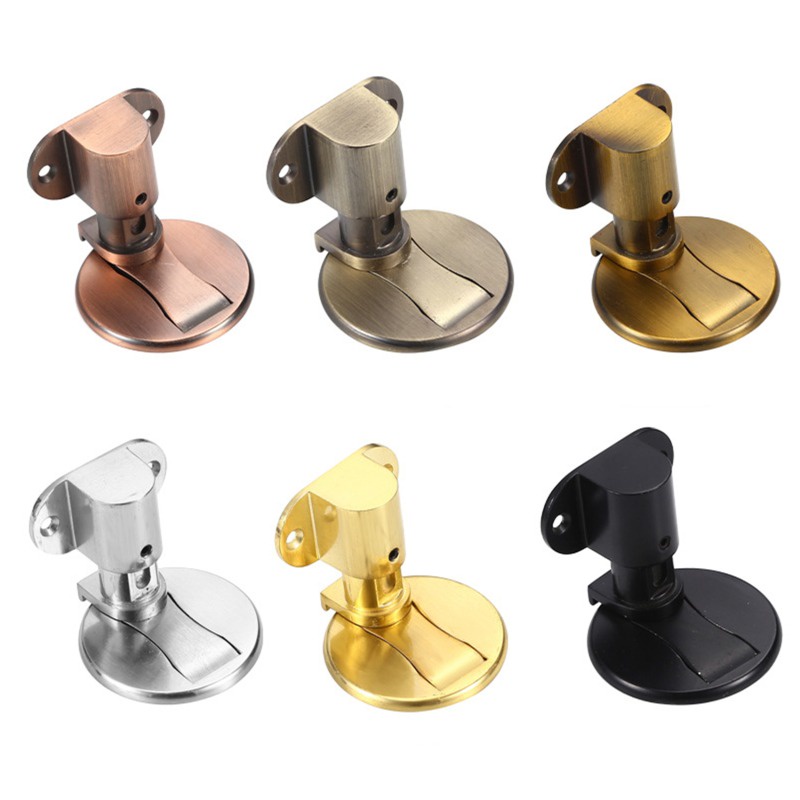 Metal Door Stopper Sticker Toilet Kaca Penahan Pintu Tersembunyi Lantai Tangkap Bebas Paku Doorstop Door Hardware