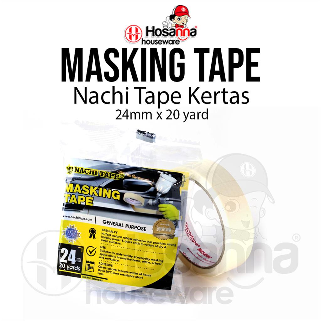 

Masking Tape Nachi 24mm / Isolasi Kertas / Lakban kertas 24mm