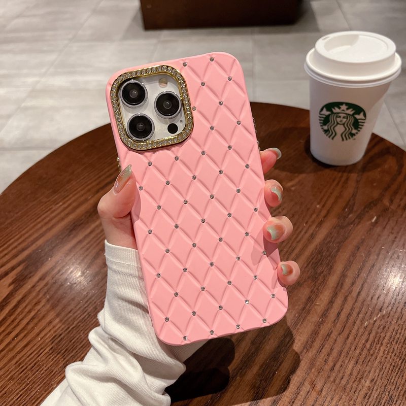 【Rhombic lattice】5 Colors Fashion Pretty Checkered diamond Sparkly Phone Case for IPhone 11 13 12 14 PRO Max Phone Case for Women Girl