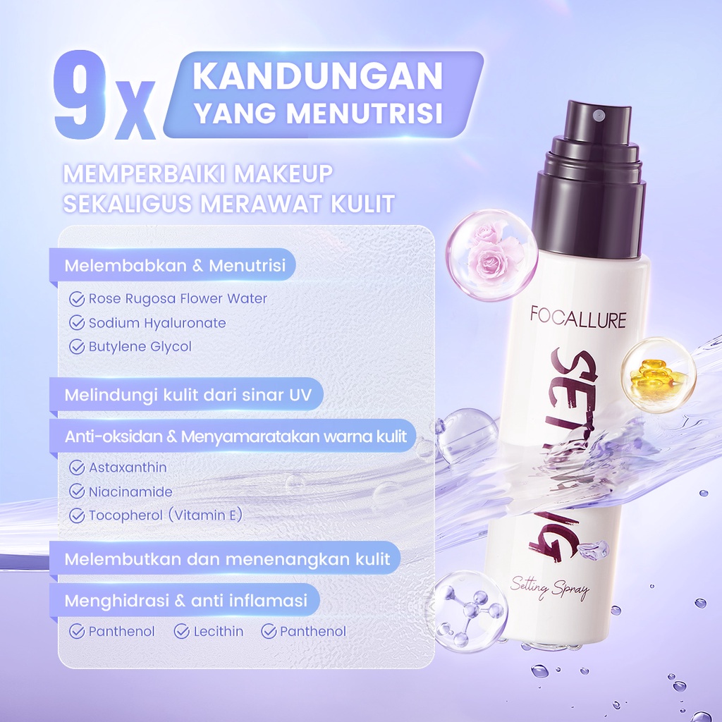 Focallure PerfectLock Oil-control Matte Makeup Setting Spray Moistizing Long-lasting Lightweight Natural Hydrating Fine Mist Quick Abortion Breathable Setting Spray