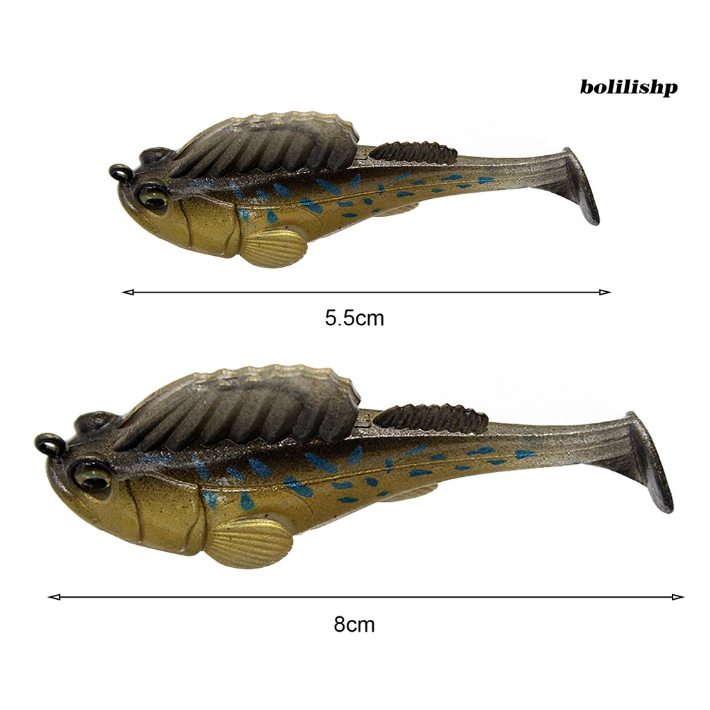 Bo-10g/14g Umpan Umpan Bercahaya Tajam Kait Simulasi Menggoda Angling PVC Jelly Ikan Power Jigger Bungkus Leadbait Memancing Luar Ruangan