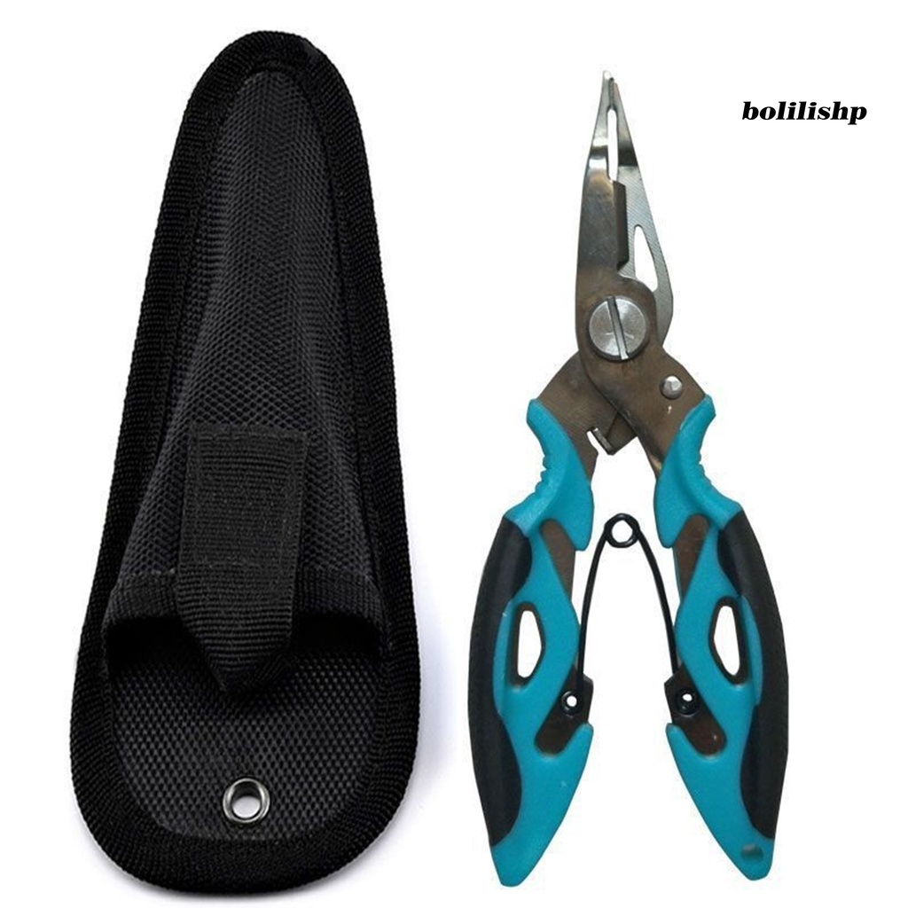 Bo-fishing Tang Penutup Pelindung Pembuka Cincin Ergonomis Stainless Steel PE Line Cutter Hooks Remover Pancing Gunting Perlengkapan Memancing