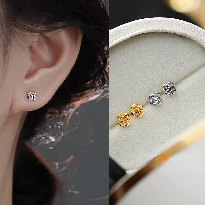 S925 Sterling Silver Anting Ear Studs Piercing Perhiasan Untuk Wanita Gadis Aksesori