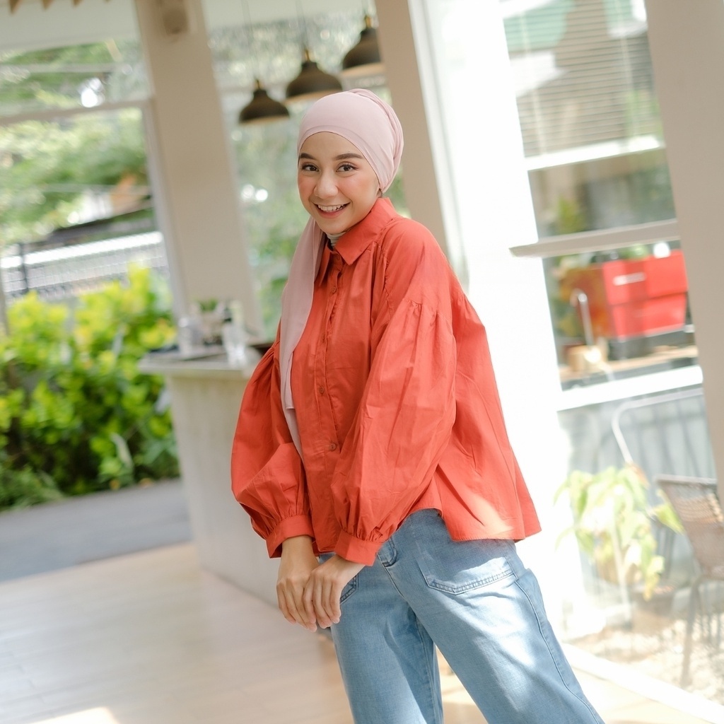 BEFAST - ZRX OOTD WANITA BLOUSE FEBY / ALYA SHIRT / Pakaian Wanita Muslimah Casual / Blouse Polos Lengan Panjang / Outfit Daily Wanita Kerja / Fashion Remaja ABG Trend