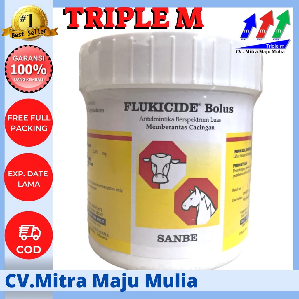 FLUKICIDE 12 BOLUS FLUKICIDE 42 BOLUS Obat Cacing Berspektrum Luas SANBE