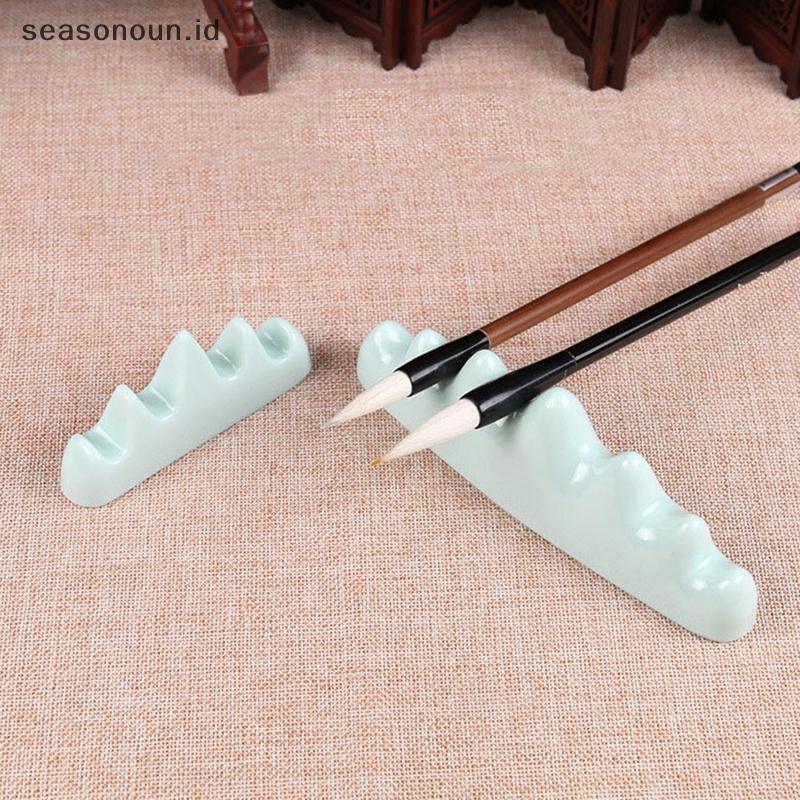 Seasonoun 1pcs Ceramic Wrig Brush holder Tempat Pulpen Kaligrafi China Untuk Paing.