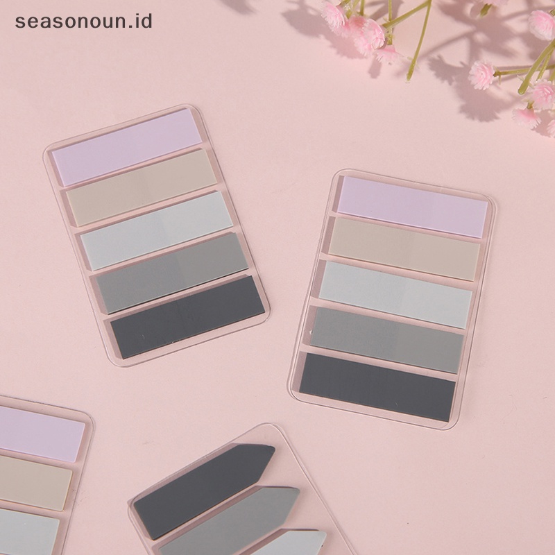 Seasonoun Indeks Warna Solid Memo Pad Lembaran Sticky Notes To Do List Planner Stiker Alat Tulis Halaman Bendera Kantor Dekorasi Hadiah.