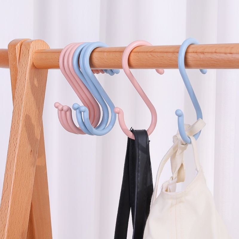 Multifungsi Plastik S-shaped Door Hook Gantungan Stroller Bayi Tahan Lama Organizer Rumah Bentuk S Rak Pakaian Plastik Portable Kait Dapur Serbaguna Rak Pakaian Plastik