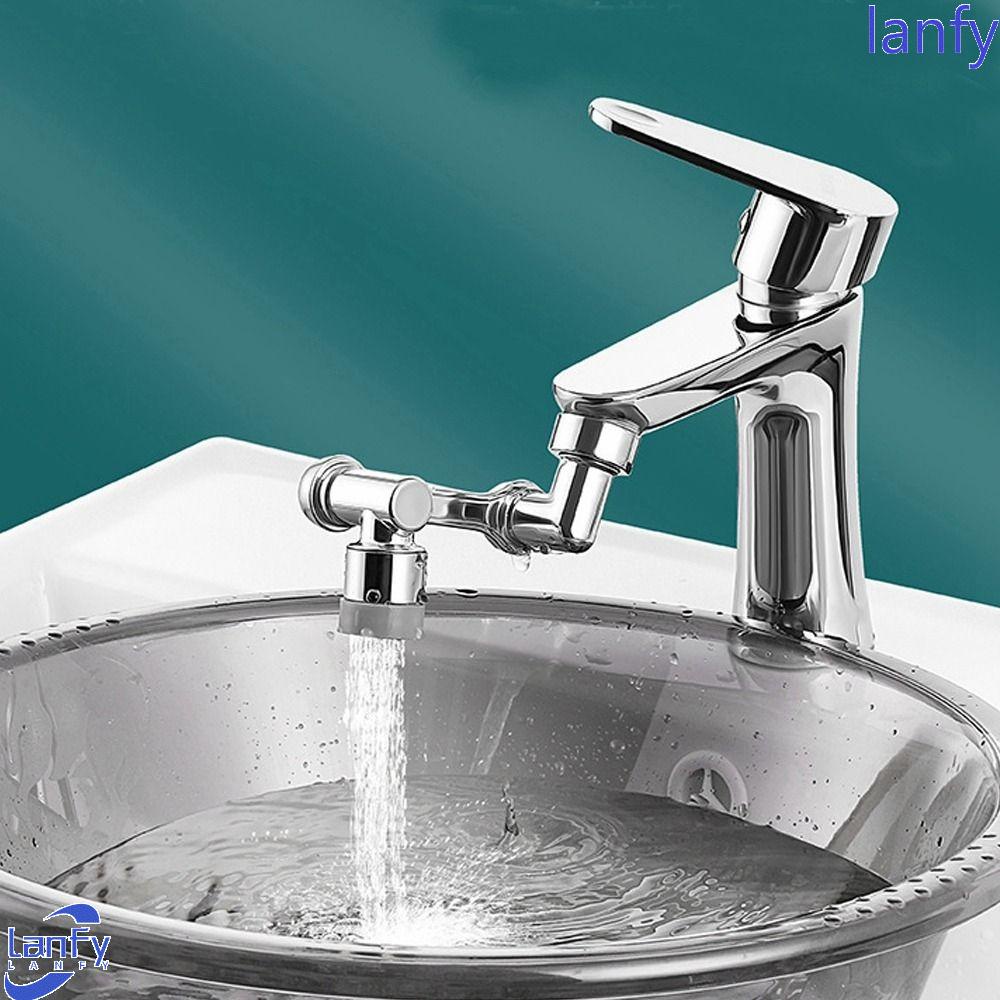 Kran Putar Lanfy1080°Rotasi Wastafel Plastik Sudut Lebar Untuk Dapur Kamar Mandi Splash Filter Faucet Aerator