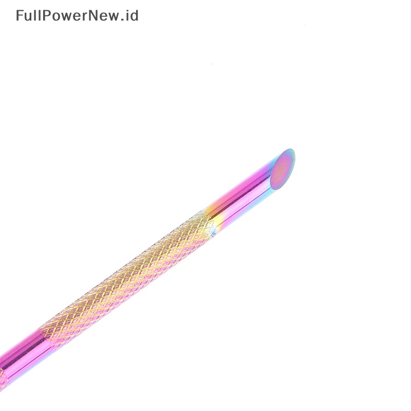 Power Stainless Steel Kutikula Pendorong Kuku Double Ended Spoon Nail Art Pedicure Alat ID