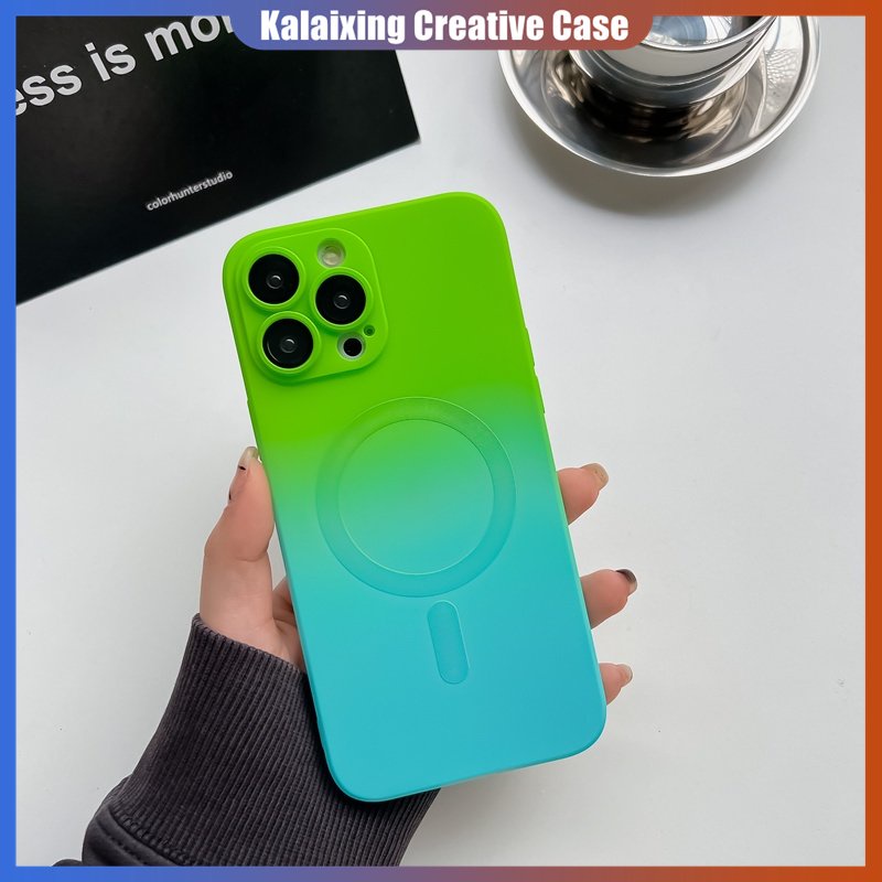 IPHONE Casing Ponsel Fungsi Magnetik Gradasi Untuk Iphone14Plus14Pro Max13Pro Max13Pro 13pro 14pro11dengan Film Perlindungan Lensa Silikon Lembut Penutup Belakang