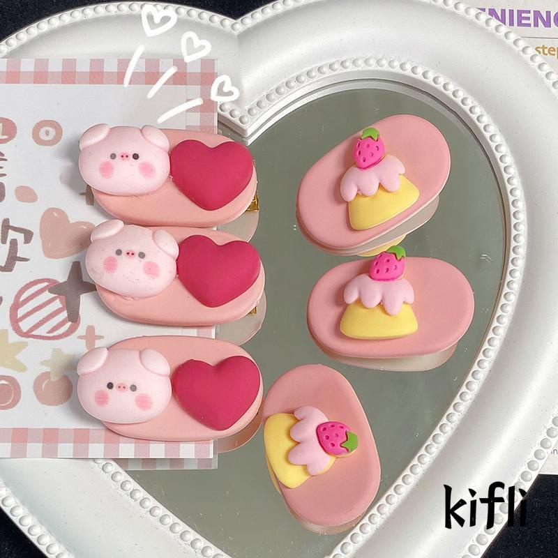 [KD] Kartun Piggy Hairpin Love Oval Jepit Rambut Lucu Manis Siswa Jepit Rambut