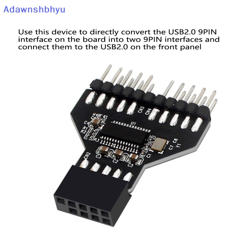 Adhyu Header HUB USB 9-pin USB 2.0 Adaptor Konektor 9pin Untuk Splitter RGB ID