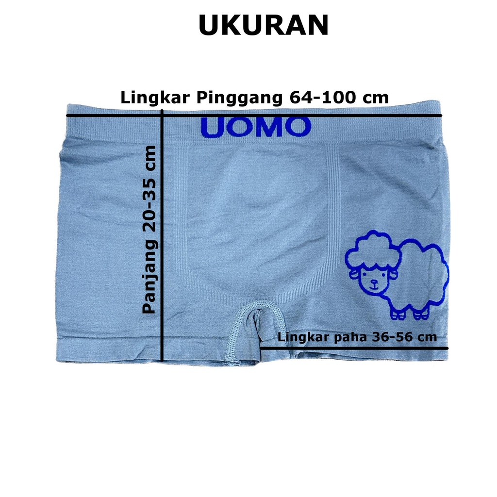 BAYIe - 3 Pcs Celana Dalam/CD Boxer Anak Bahan Rajut OUMO PREMIUM Tanpa Jahitan ALL SIZE