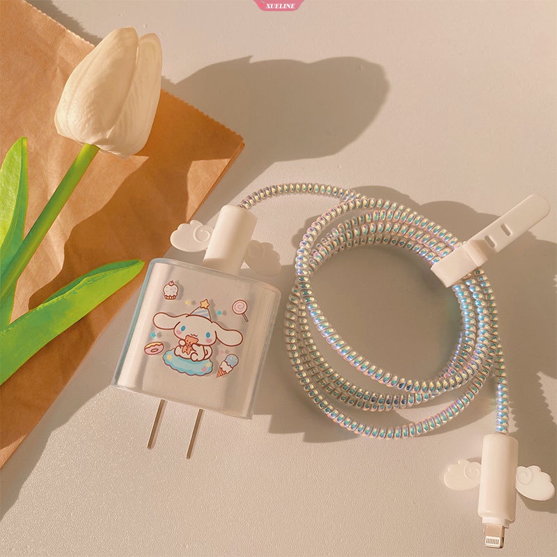 20w Sanrio Cinnamoroll Anti Putus Anime Data Kabel Pelindung Case Handphone Charger Berliku USB Cable Protector [ZXL]