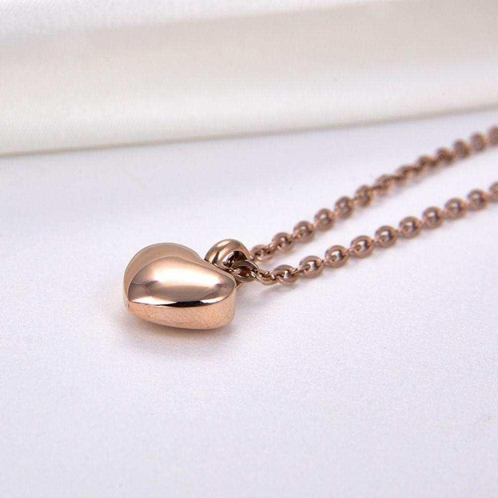 Kalung Hati LILY Warna Hitam Untuk Wanita Gadis Memeory Necklace Jewelry Gift316Stainless Steel