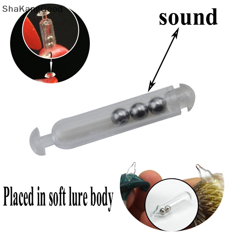 Skid 20pcs Plastik Fishing Bar Lures Lure Rattle Insertion Tube Untuk Jig Cacing Lembut SKK