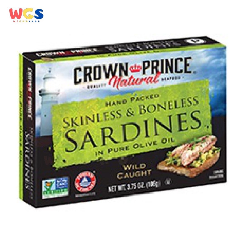 Crown Prince Natural Skinless &amp; Boneless Sardines In Olive Oil 106g