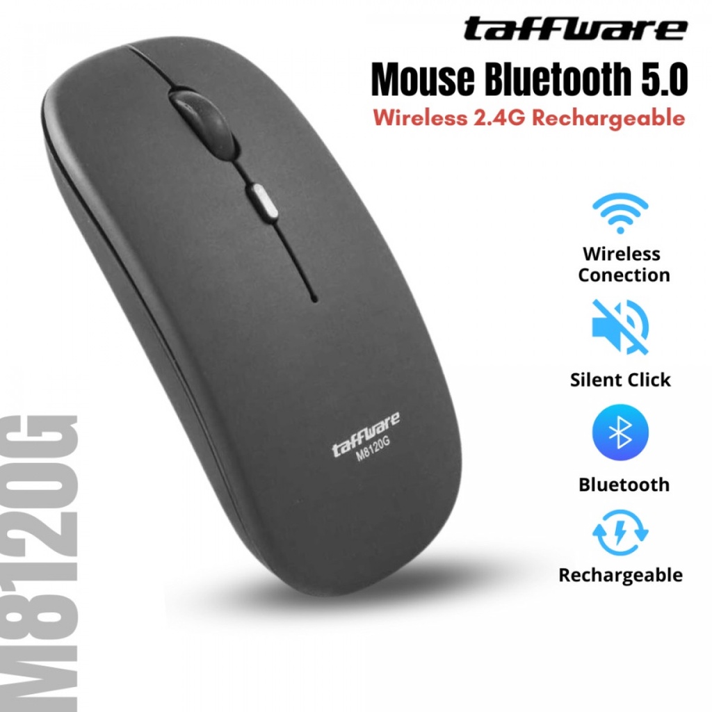 Taffware Mouse Bluetooth 5.2 &amp; Wireless 2.4G Rechargeable  M8120G