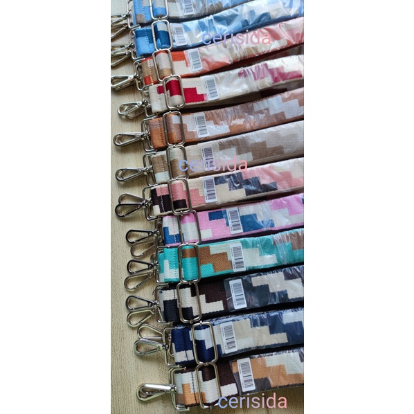 LONGSTRAP/TALI TAS SLEMPANG MOTIF /TERLARIS/JAWATIMUR/EARTH TONE 24-20