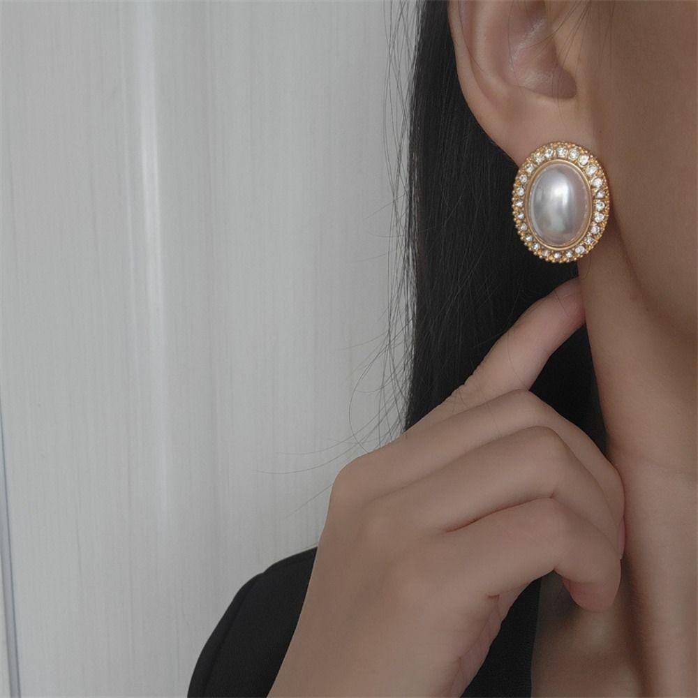 Set Perhiasan Mutiara Agustina Mewah Baroque Neckchain Aksesoris Perhiasan Gaya Korea Choker Temperamen|Anting Mutiara