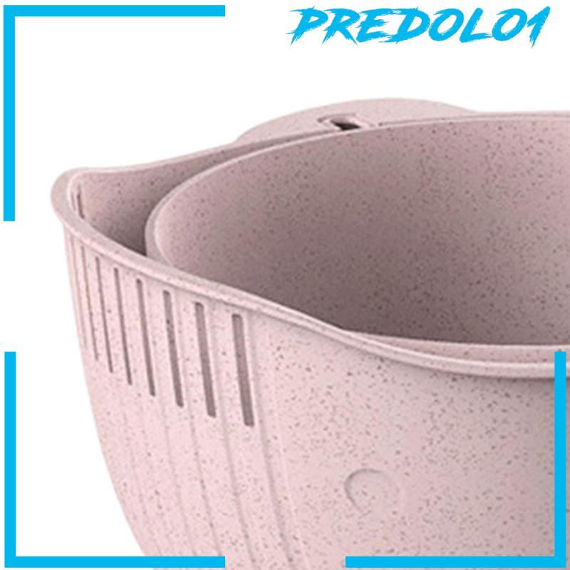 [Predolo1] Rotatable Drainer Membilas Double Layer Drain Basket Untuk Anggur Pasta Kubis