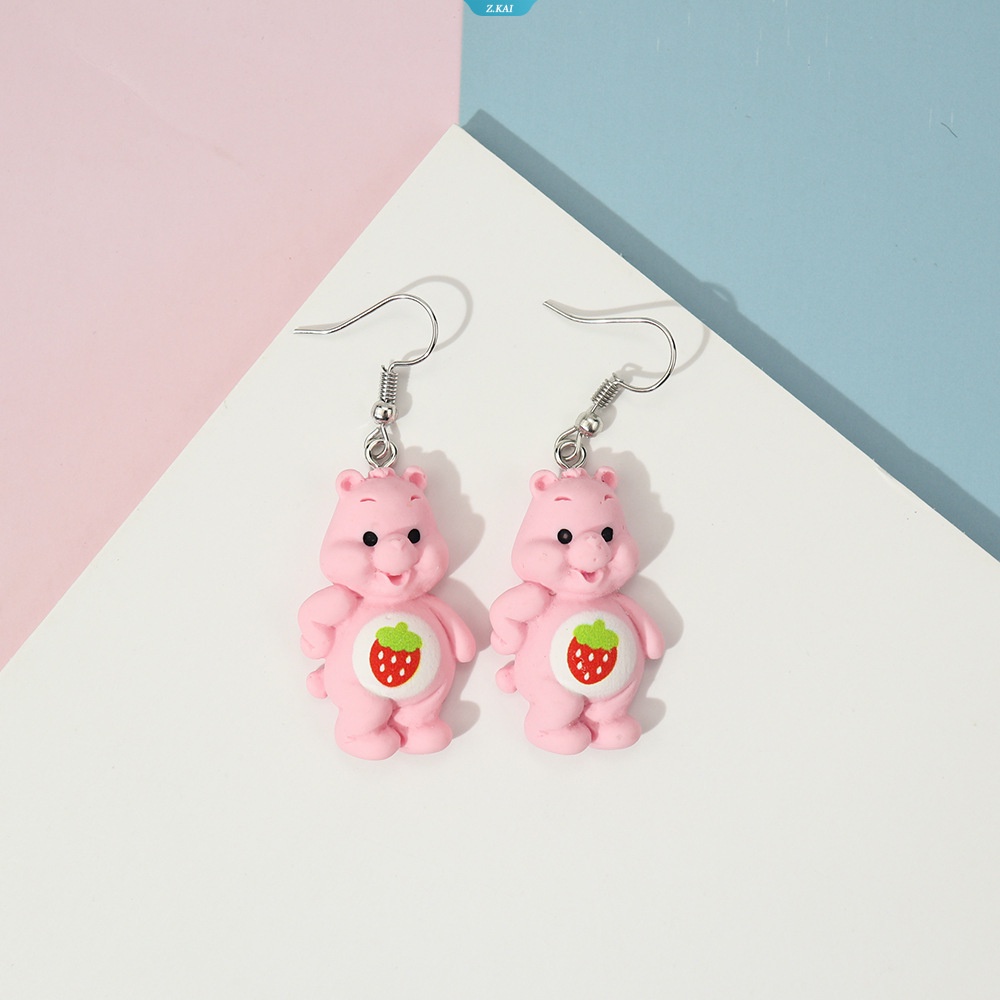 Mode Baru Resin Gummy Bear Menjuntai Anting-Anting Kartun Hewan Teddy Bear Anting Kreatif Drop Perhiasan Hadiah [ZK]