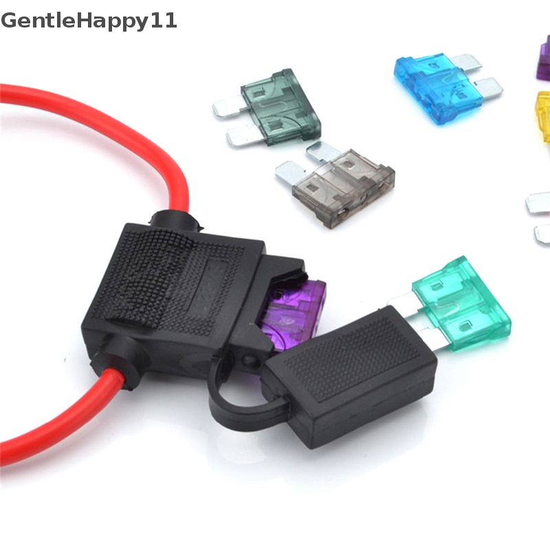 Gentlehappy Car Splash Proof In-line Standard Blade Fuse Holder Kotak5 /10,15,20 /25/30A Sekring id