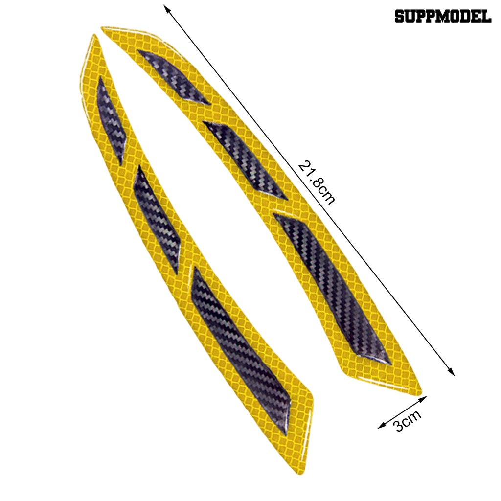 [SM Auto] 1pasang Pelindung Spakbor Mobil Tahan Panas Anti-Tabrakan Serat Karbon Peringatan Universal Mobil Roda Alis Fender Reflektif Stiker Strip Perlengkapan Kendaraan