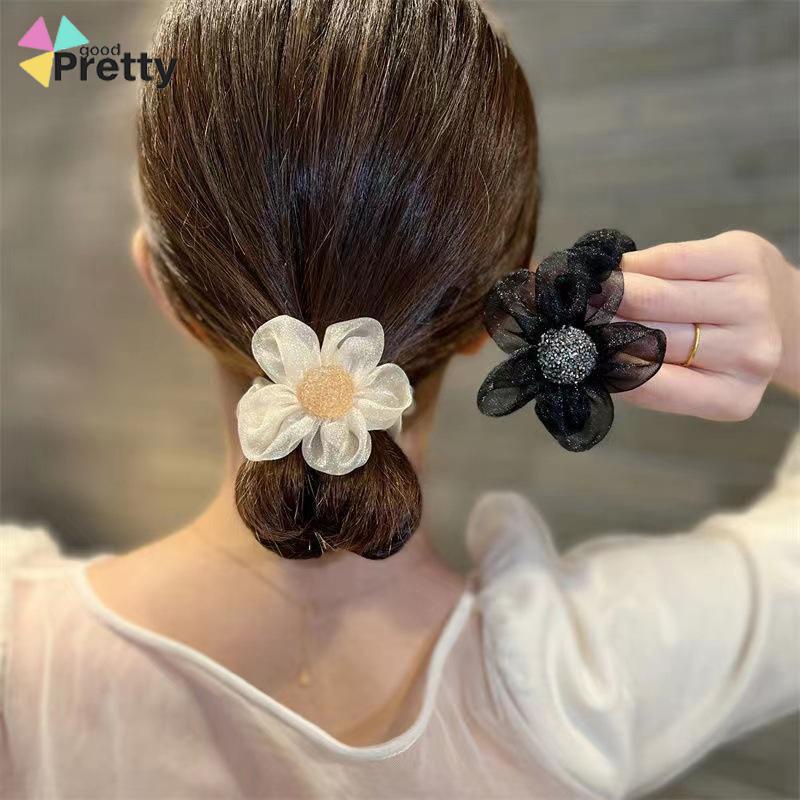 Ikat Rambut Scrunchie Korea Perempuan Model Bunga Daisy Aksesoris Wanita - PD