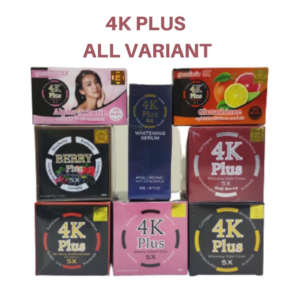 [READY STOCK] 4K Plus 5X Whitening Night Cream | Underarm Cream | Day Cream | BB Cream | Goji Berry | Berry Plus | 4k Cream Thailand