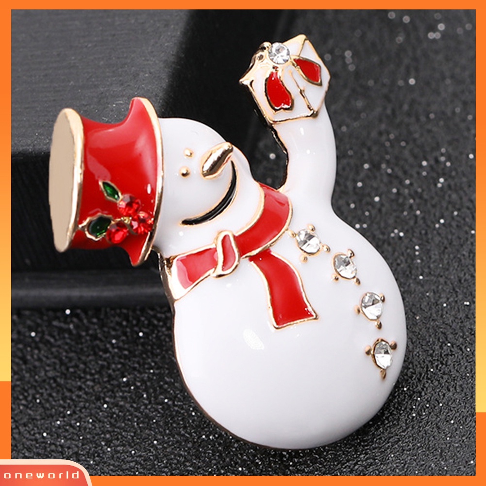 [ONE] Indah Natal Stocking Bell Snowman Xmas Pohon Alloy Bros Pin Perhiasan Hadiah