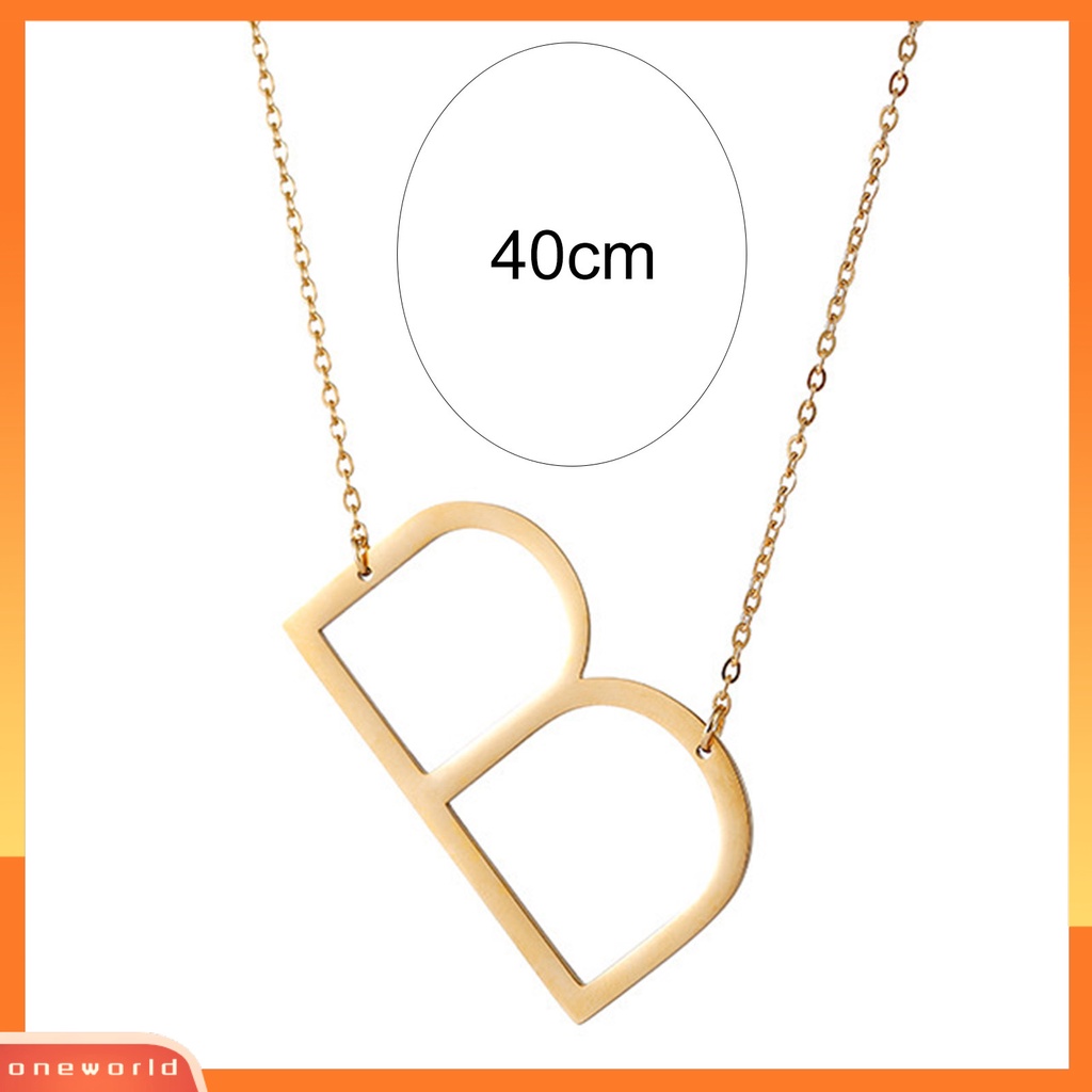 [ONE] Liontin Kalung 26huruf Adjustable Pria Wanita Klasik Kilau Cerah Kalung Pasangan Untuk Pakaian Sehari-Hari