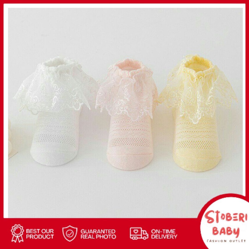 stoberi baby - BEAUTY ANNIE Kaos Kaki renda Bayi Anak Perempuan Import Bahan Berkualitas newborn - 4 tahun