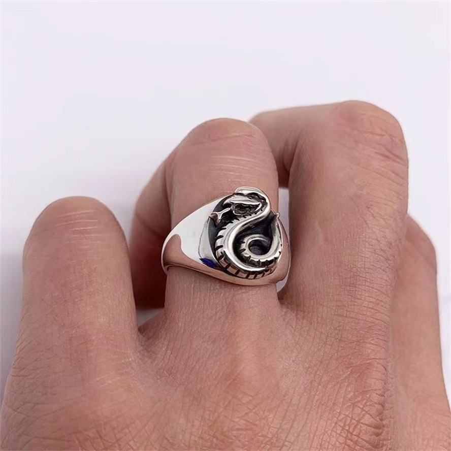 Cincin Insignia Keluarga Draconic Malfoy Klasik Untuk Pria: Snake House Style