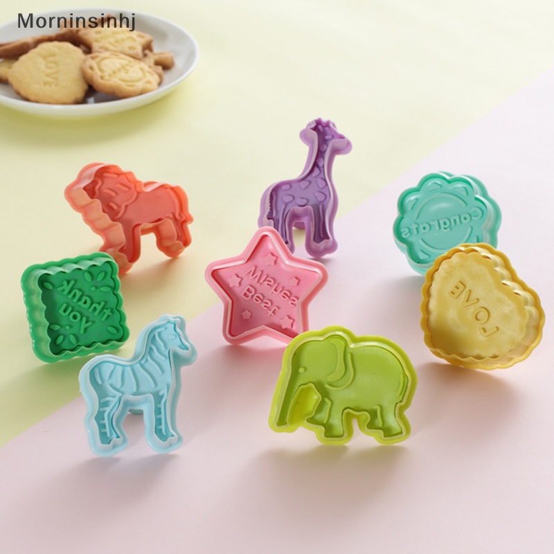 Mornin 4Pcs Cetakan Stempel Kue Kering Cetakan Kue Biskuit Plunger Cetakan Pastry Baking Tools id