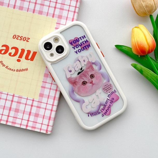 All New Cream Non-slip Camera Protect Soft Case IPhone X XR XS Max 11 12 13 14 Pro Max Women Girl Pretty Cute Glasses Cat Cartoon Phone Case