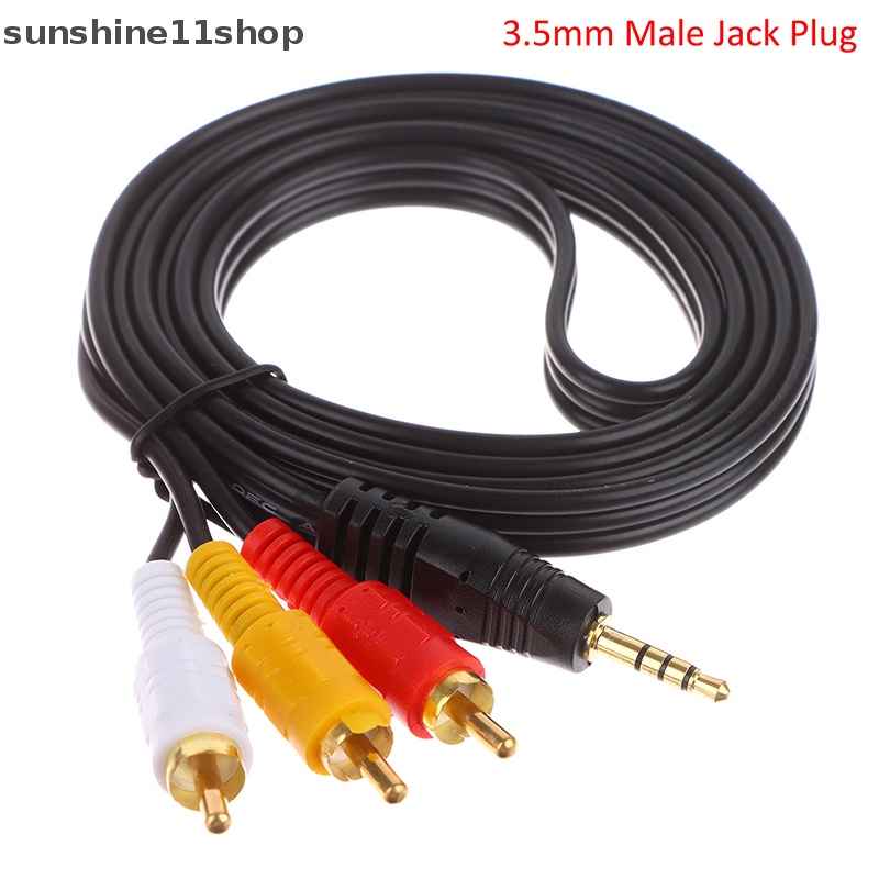 Sho 3.5mm Male Jack Plug Stereo To 3kabel RCA Kualitas Tinggi Audio Video AV Konektor Kabel Headphone Aux Adapter Cord Audio N