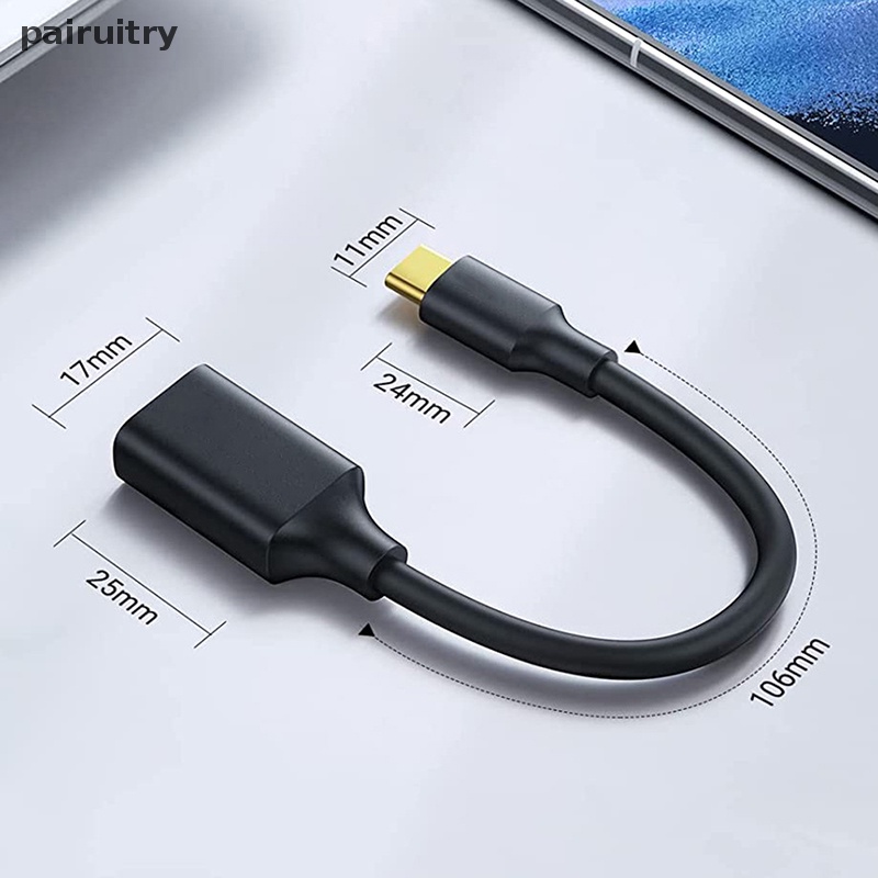 Prt Adaptor USB C Ke USB Kualitas Tinggi Tipe C OTG Kabel Ekstensi USB C Male To USB 2.0 A Female Cable Adapter Untuk Pembaca Kartu Telepon PRT