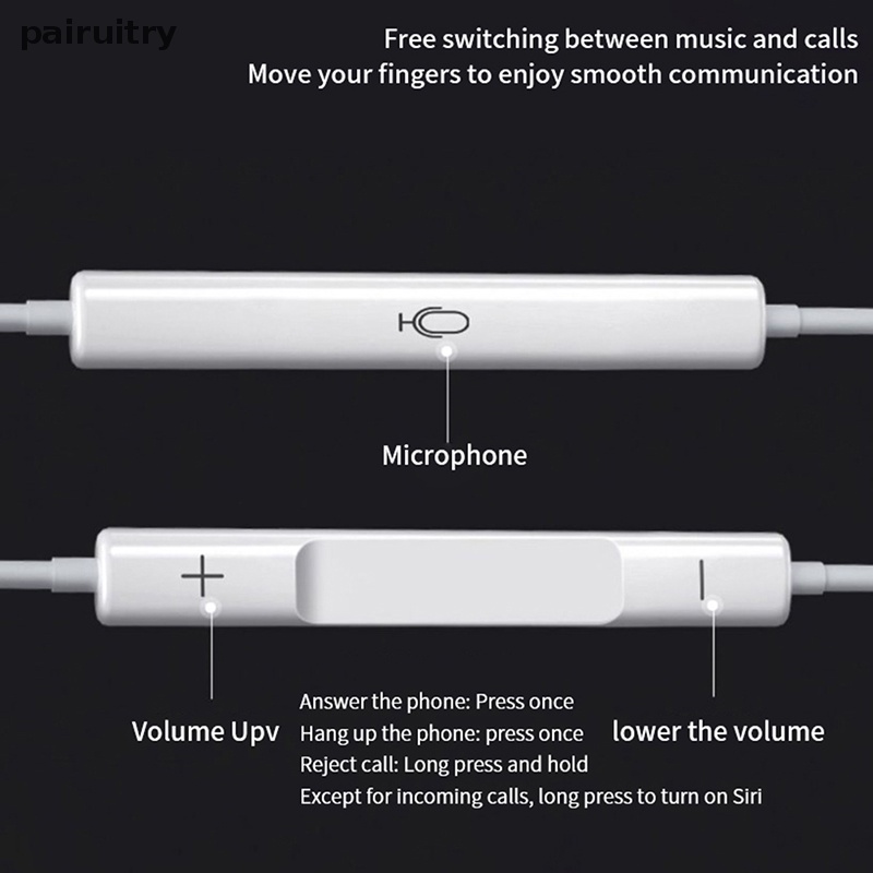 Prt Headphone Kabel Dengan Mikrofon 3.5mm Earphone Plug In-Ear Headphone Musik Earplug Headphone Ergonomis Untuk Smartphone PRT