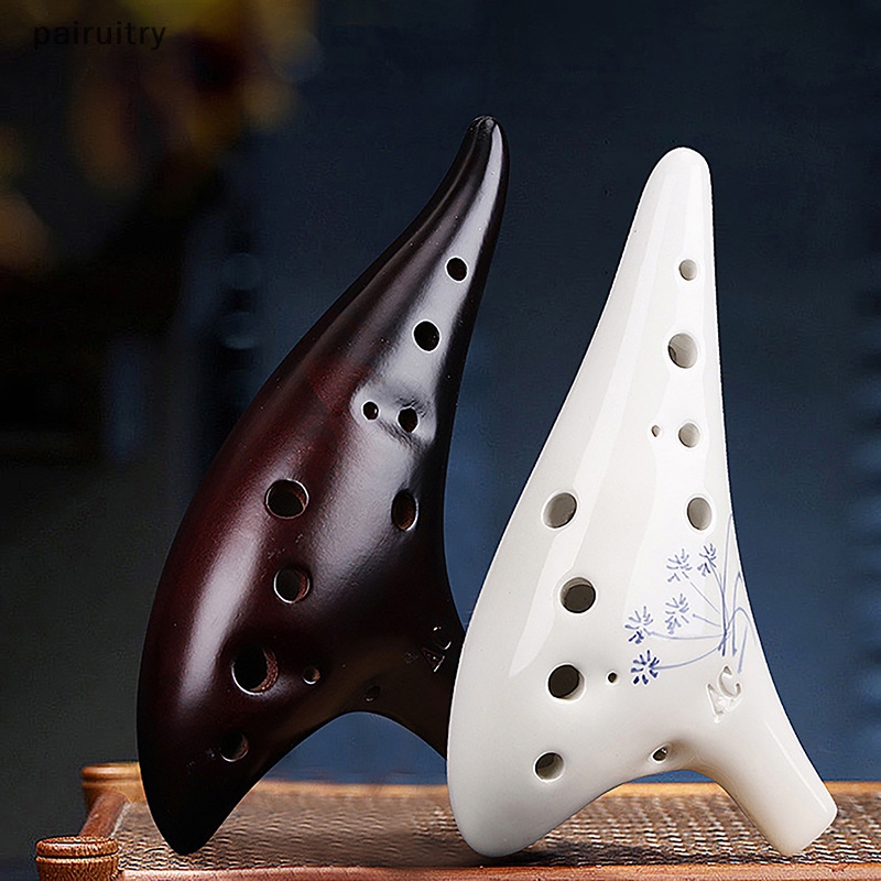 Prt 1Pc Ocarina 12lubang Keramik Alto C Tone Suling Klasik Alat Musik PRT