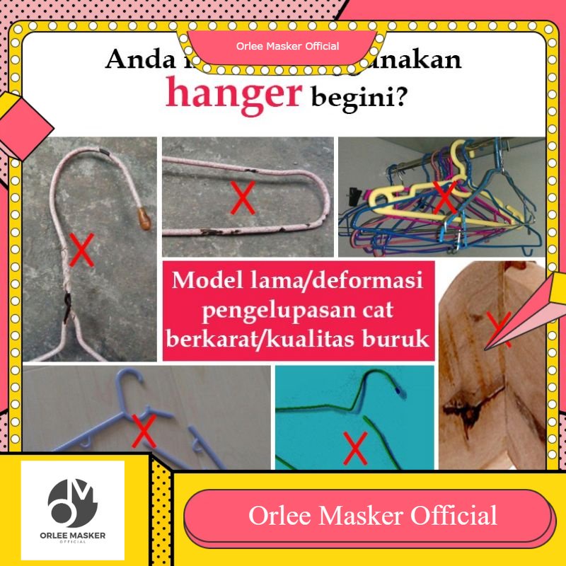 HANGER KAWAT TEBAL ANAK EKSKLUSIF redhouse 1 pak (10 pcs) / GANTUNGAN BAJU ANAK 1 PAK (10 PCS) KAWAT LAPIS PLASTIK (KODE 755) REDHOUSE