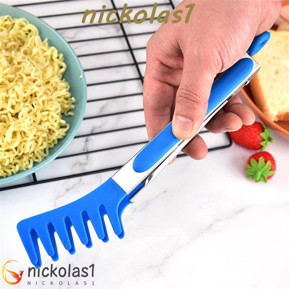 Nickolas1 Klip Spaghetti Silikon Penjepit Salad Pasta Barbekyu Snack Peralatan Masak